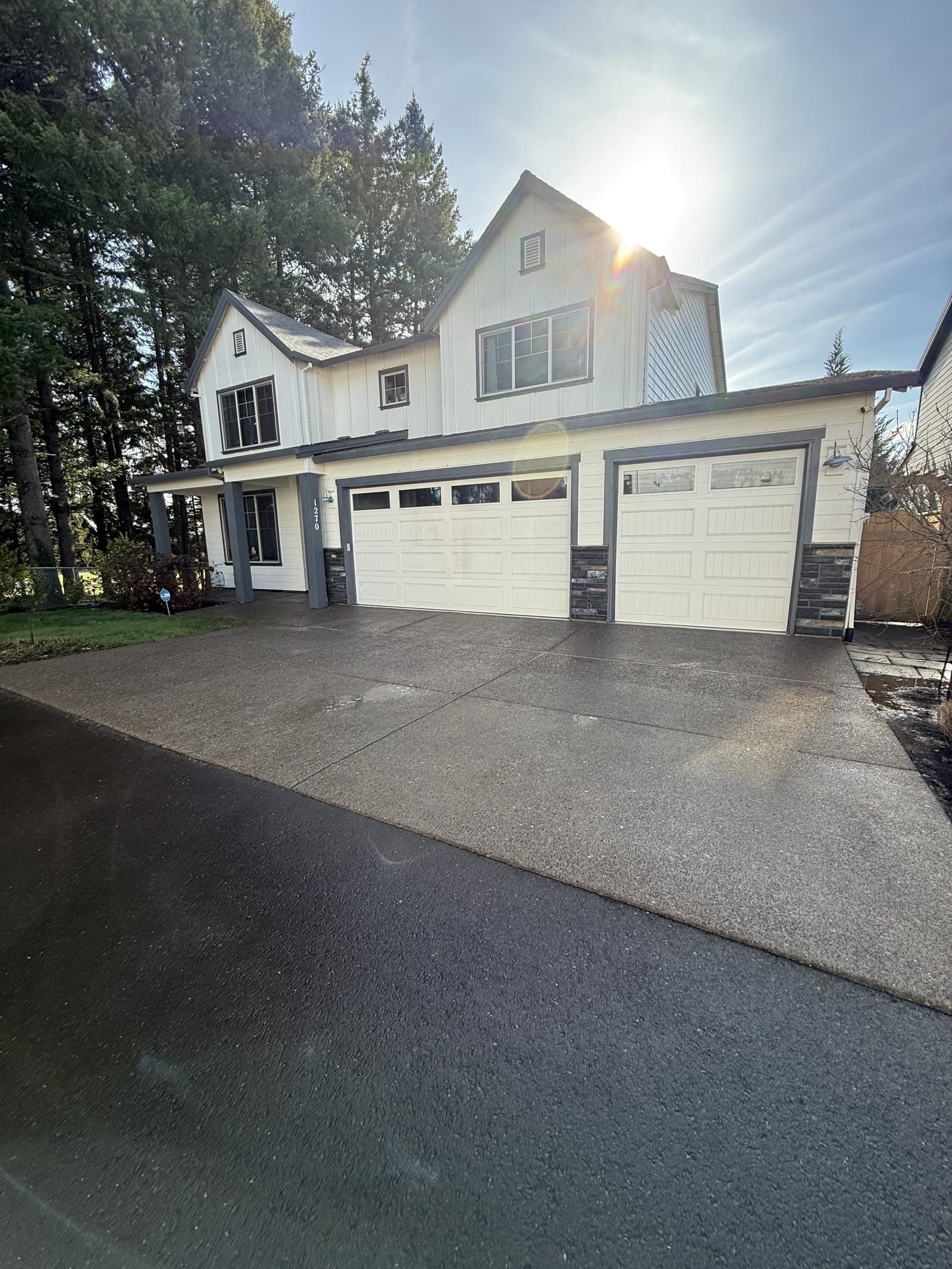 Driveway after curb appeal cleaning