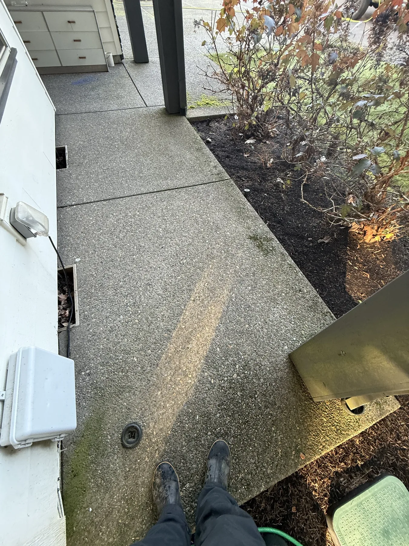 Front walkway beside a Forest Grove home after pressure washing