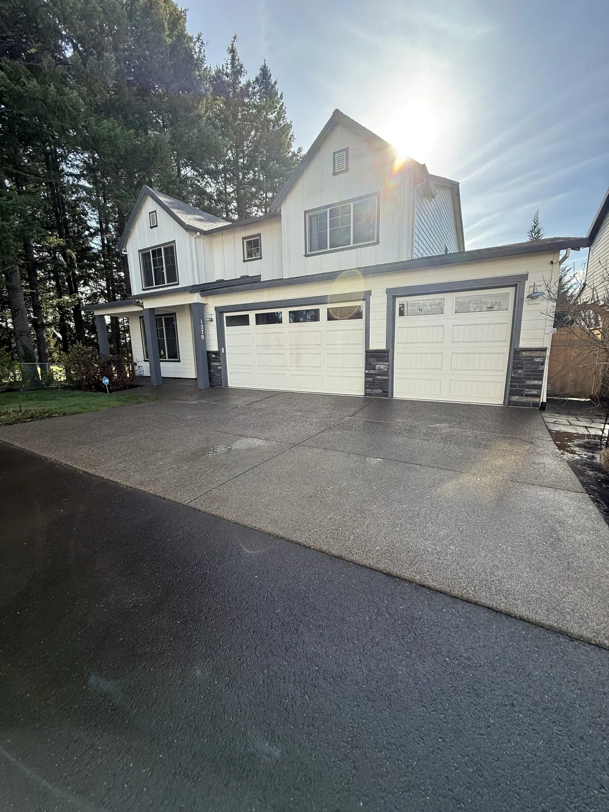 Driveway after curb appeal cleaning