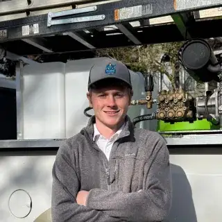 Ethan with Suds Doctor exterior cleaning equipment in Beaverton Oregon